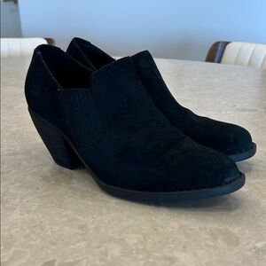 Born Black Suede Heeled Boots
